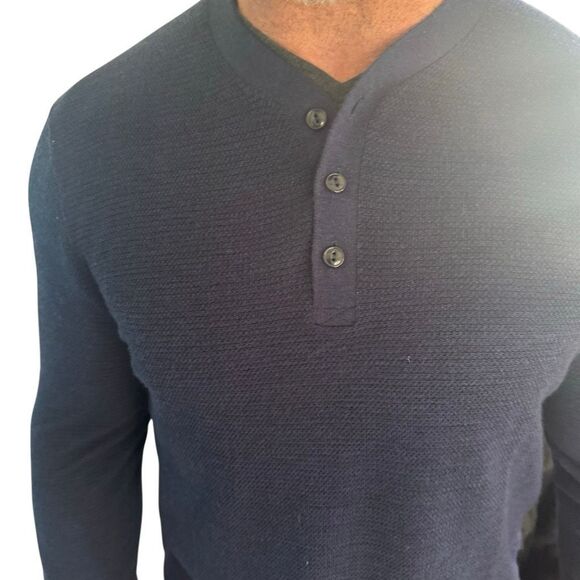 New Bonobos Dark Blue Collarless Long Sleeve Knit Pullover Sweater Men XL NWOT - Picture 6 of 6